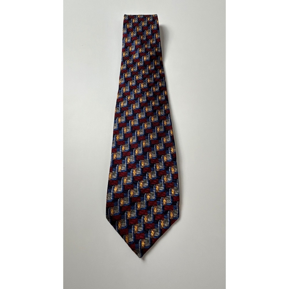 Robert Talbott‎ Hassis Burgundy Geometric Silk Tie USA NWT